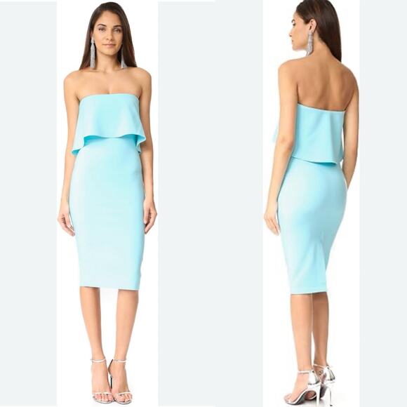 Likely Driggs Cocktail Dress In Seafoam Strapless Midi Size 2 - Picture 1 of 7